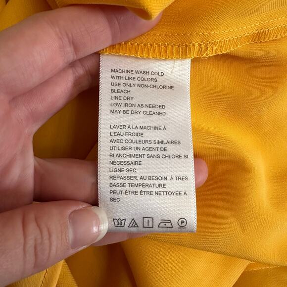 Urban Outfitters Cowl Neck Slip Dress M Satin Mini Yellow Party Cocktail NWT - Picture 9 of 10